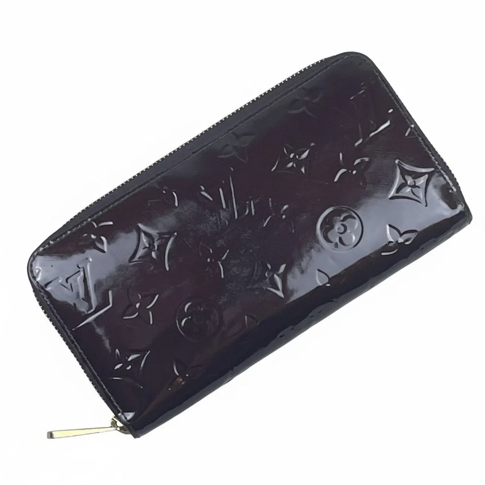 Vintage Louis Vuitton Vernis Zippy Wallet Burgundy Patent France Monogram - Picture 1 of 16